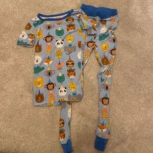 Little Sleepies Blue party Animal Print Pajama Set